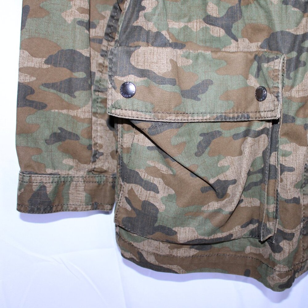 Banana Republic Camo Camoflauge Women's Jacket Buttons Cinched Waist Pockets - Picture 8 of 10